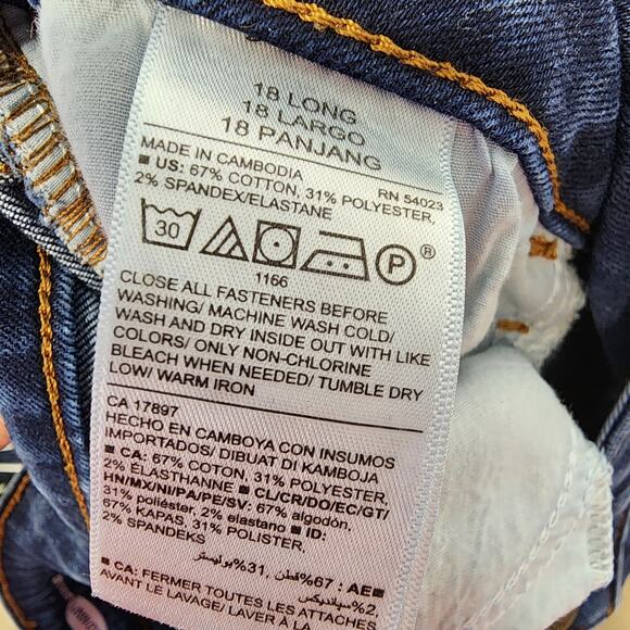 Old Navy Kicker Bootcut Jeans Size 18 Tall Long Blue Dark Wash High Rise Stretch - Picture 13 of 14